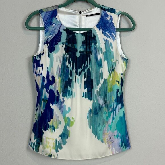 Elie Tahari Silk Watercolor Top XS - Picture 1 of 8